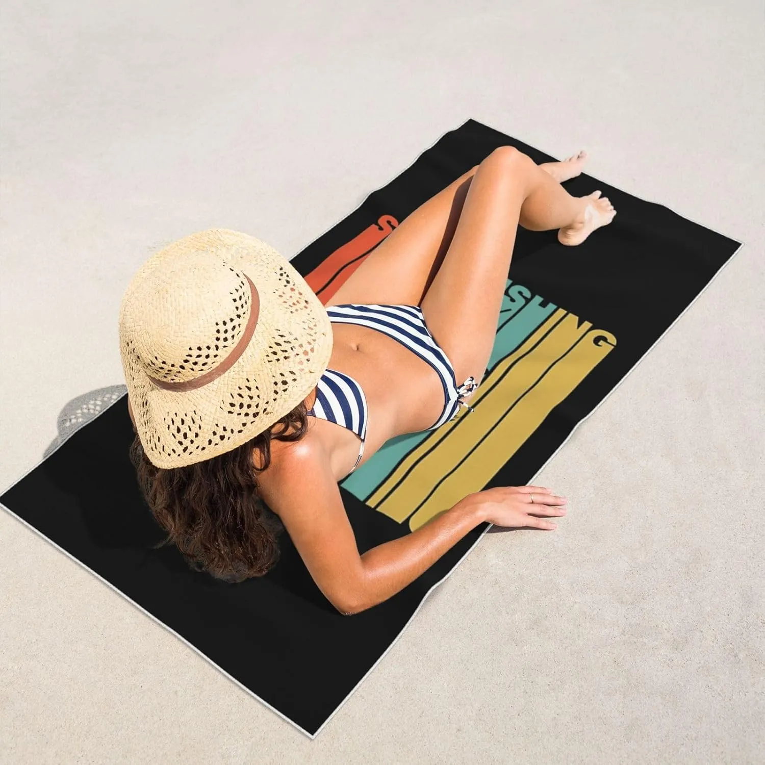 Spearfishing Beach Towel 55x27.5 Inches - Ultra Soft Quick Dry Sand Towel, Lightweight Large Bath Towel for Pool, Summer, Travel