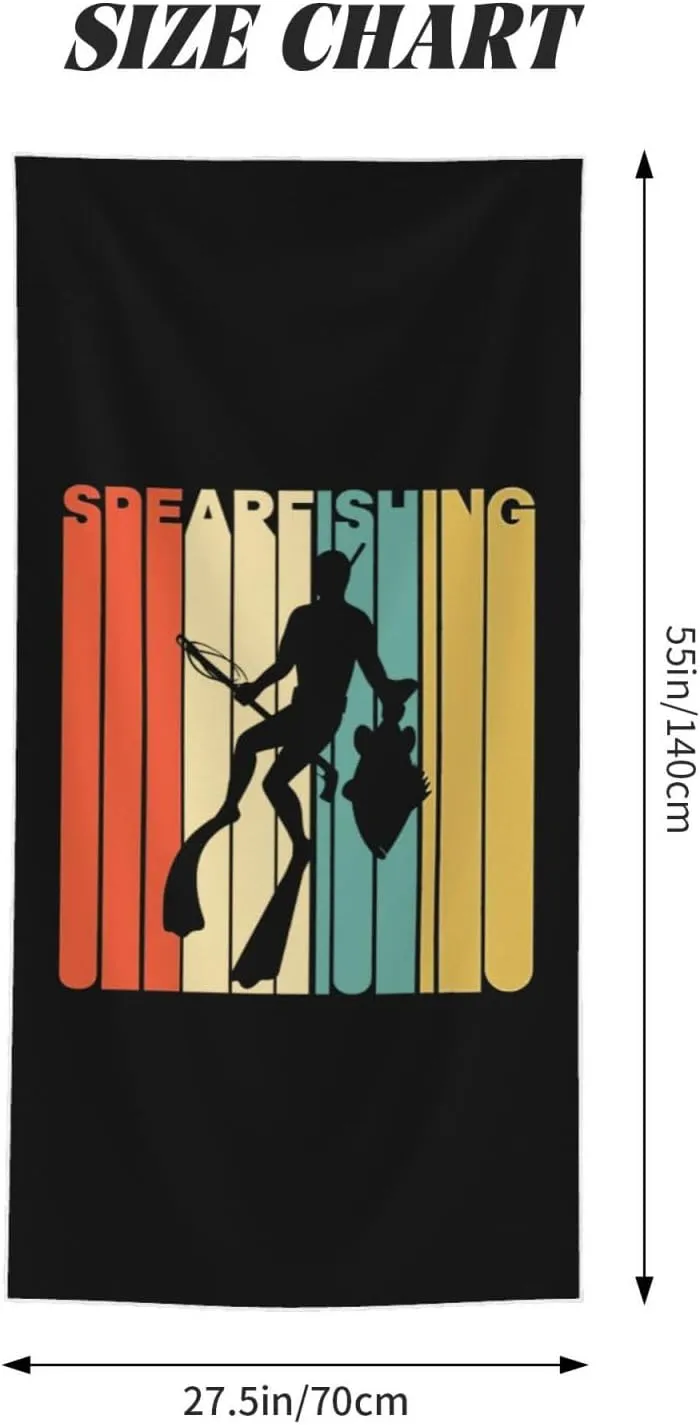 Spearfishing Beach Towel 55x27.5 Inches - Ultra Soft Quick Dry Sand Towel, Lightweight Large Bath Towel for Pool, Summer, Travel