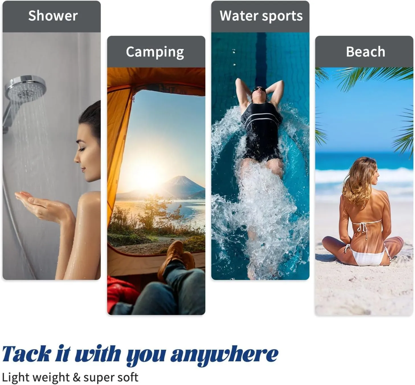 Spearfishing Beach Towel 55x27.5 Inches - Ultra Soft Quick Dry Sand Towel, Lightweight Large Bath Towel for Pool, Summer, Travel