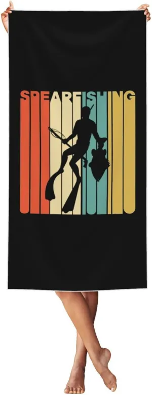 Spearfishing Beach Towel 55x27.5 Inches - Ultra Soft Quick Dry Sand Towel, Lightweight Large Bath Towel for Pool, Summer, Travel