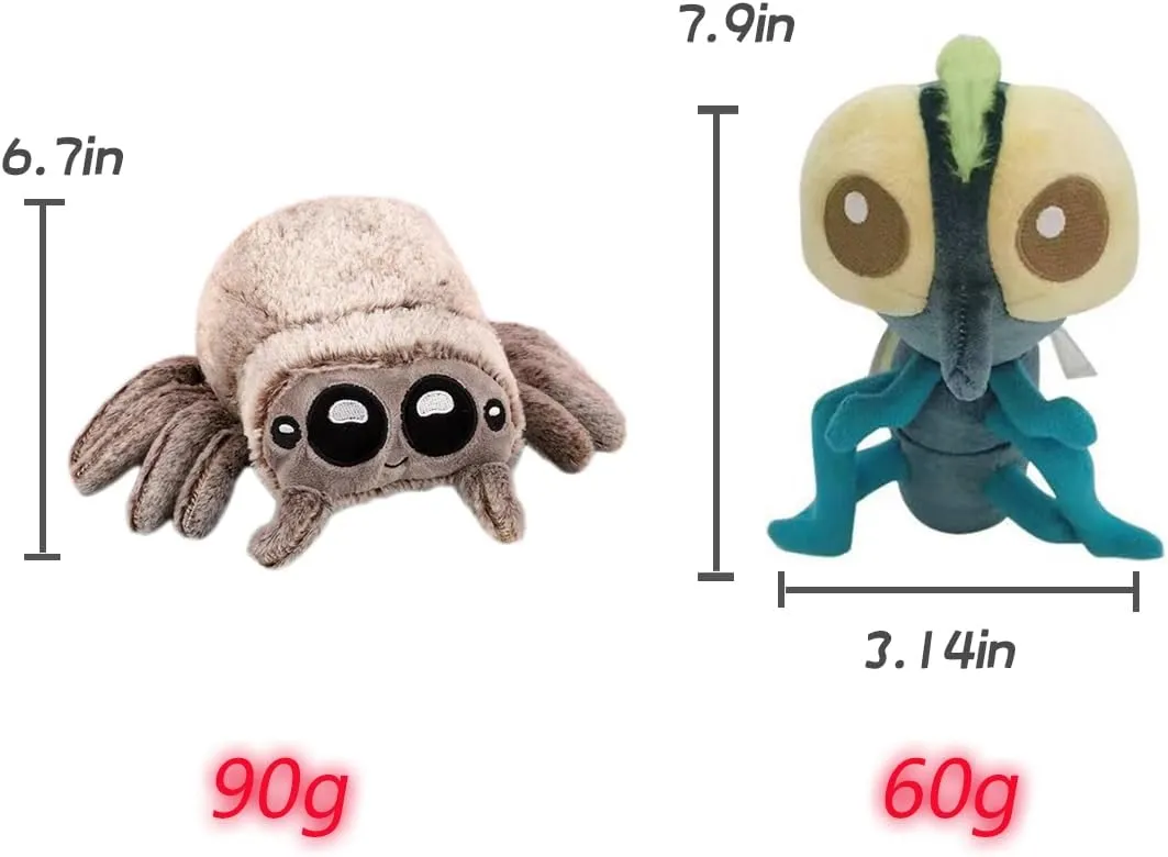 Spider Plush, 6.7 inch Cute Jumping Spider Stuffed Animal Toy Plushies (3pcs Plush)