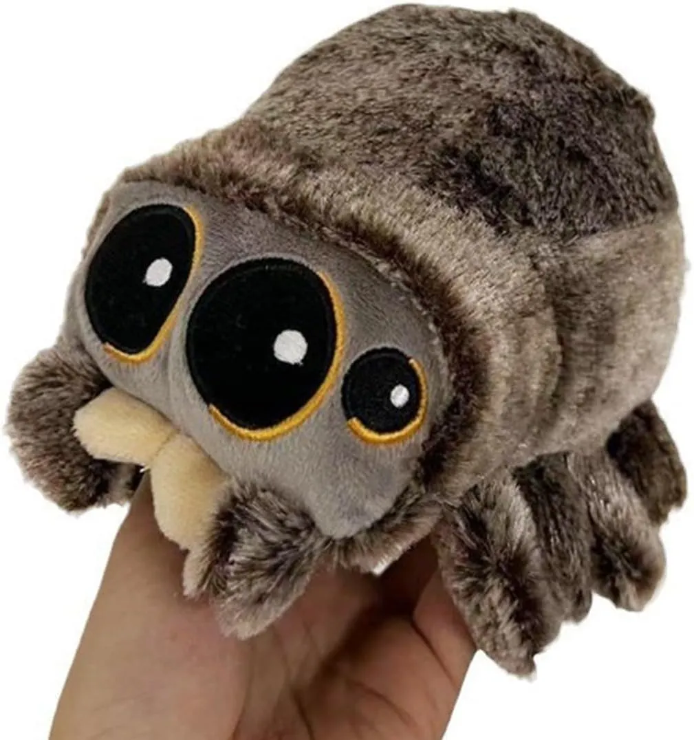 Spider Plush 6.9 inch Jumping Spider Stuffed Animal Plush Toy Soft Cute Spider Plushie Gift for Kids (A-2pcs)