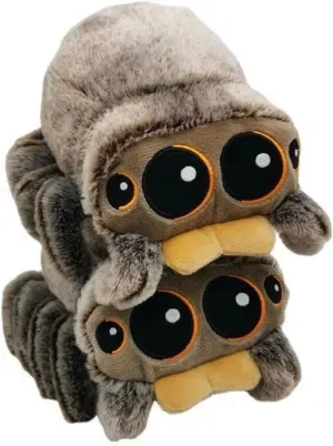 Spider Plush 6.9 inch Jumping Spider Stuffed Animal Plush Toy Soft Cute Spider Plushie Gift for Kids (A-2pcs)