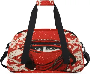 Sports Duffle Bags Travel Duffle Bag Gym Bag Mysterious Woman Weekender Travel Bag Waterproof Overnight Bag Carry On Travel Tote Bag Dance Bags