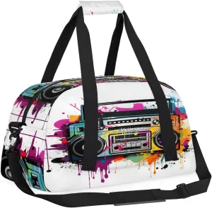 Sports Duffle Bags Travel Duffle Bag Gym Bag Watercolor Radio Weekender Travel Bag Waterproof Overnight Bag Carry On Travel Tote Bag Dance Bags
