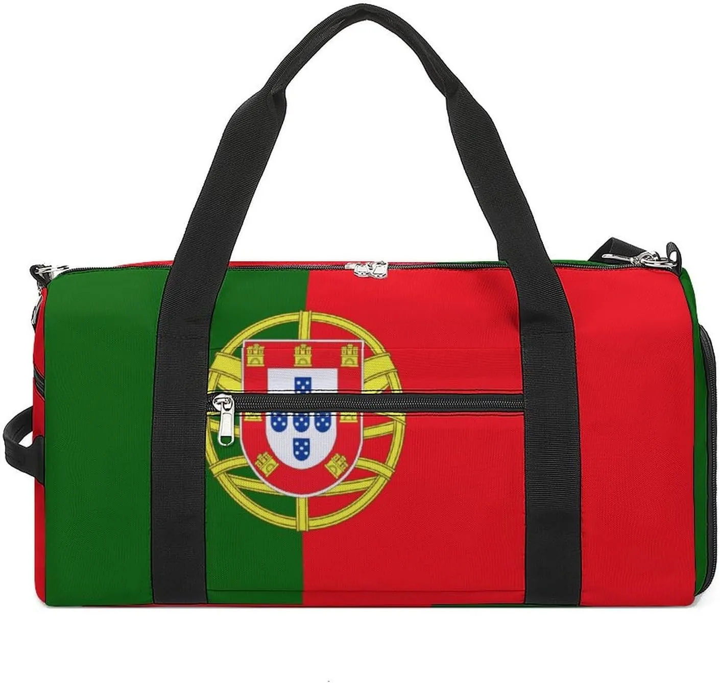 Sports Gym Bag Portugal Flag Duffel with Shoe Compartment Waterproof Travel Weekender