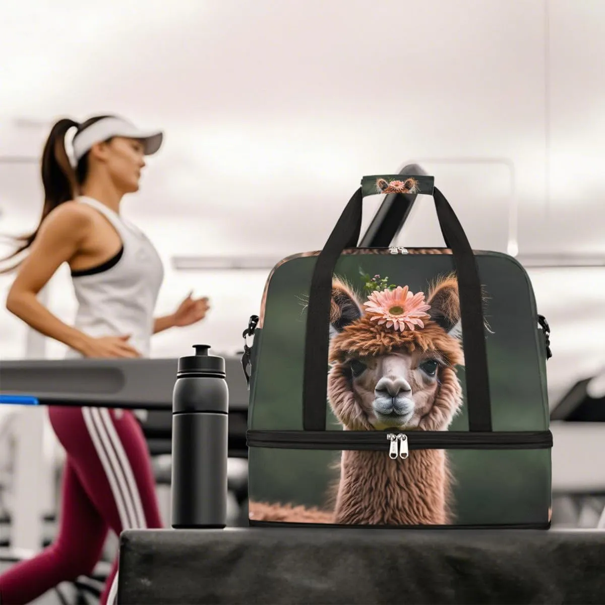 Sports Gym Bag Sheep Cute Cartoon Large Travel Duffel Bag With Shoe Compartment Foldable Waterproof Carry-On Weekend Travel Bags for Camping Overnight Yoga Hospital Travel Bags
