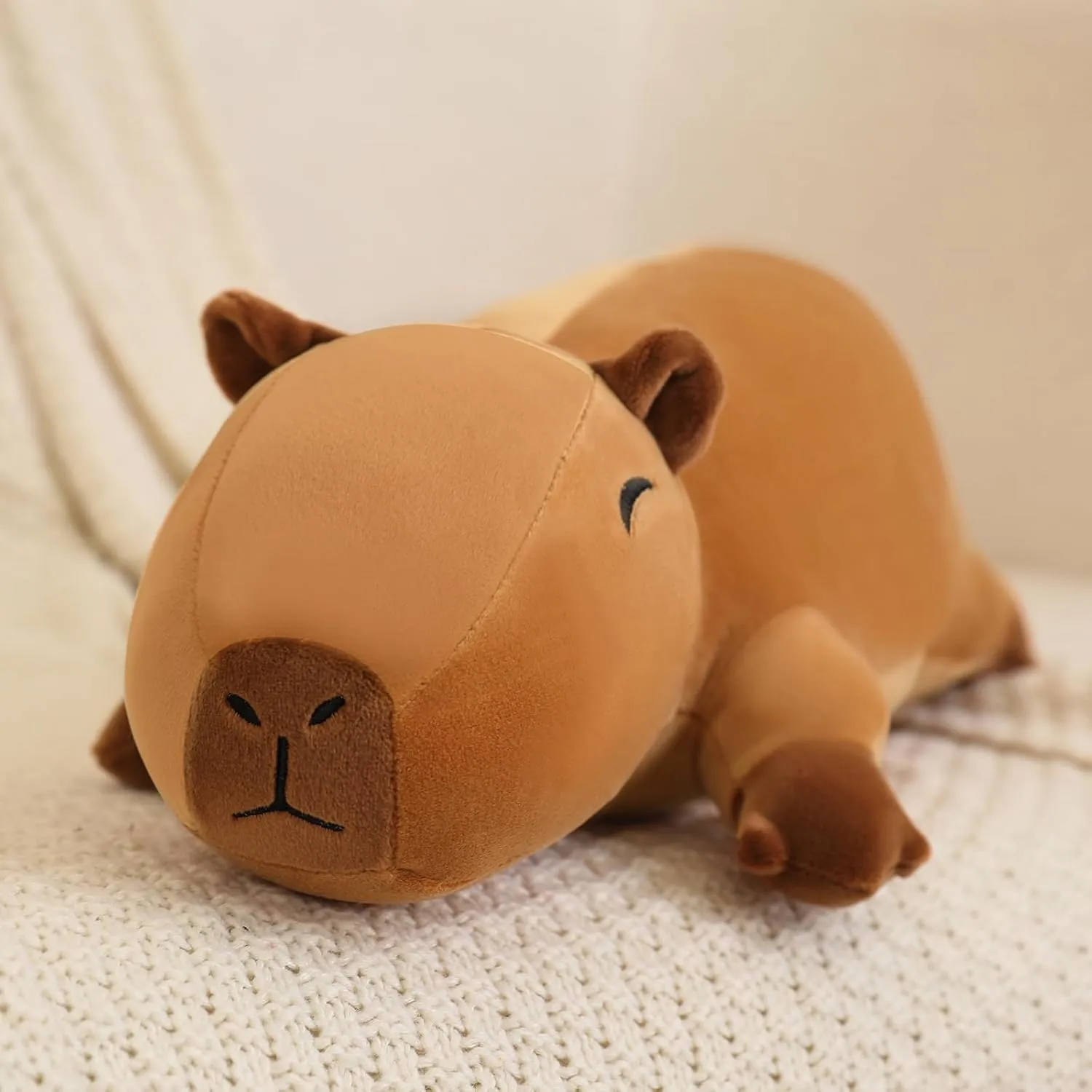 SQEQE Weighted Capybara Plush, Weighted Capybara Stuffed Animal, Cute Plushies Soft Pillow Toy Gift for Kids Adults 23.6 Inch, 3.1 Lbs