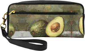 SSIMOO Avocado Print Travel Makeup Bag For On-The-Go Style For Storing Cosmetics And Beauty Essentials