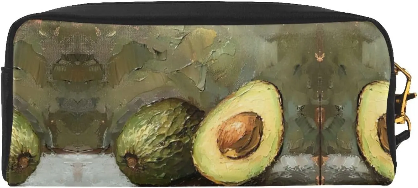 SSIMOO Avocado Print Travel Makeup Bag For On-The-Go Style For Storing Cosmetics And Beauty Essentials