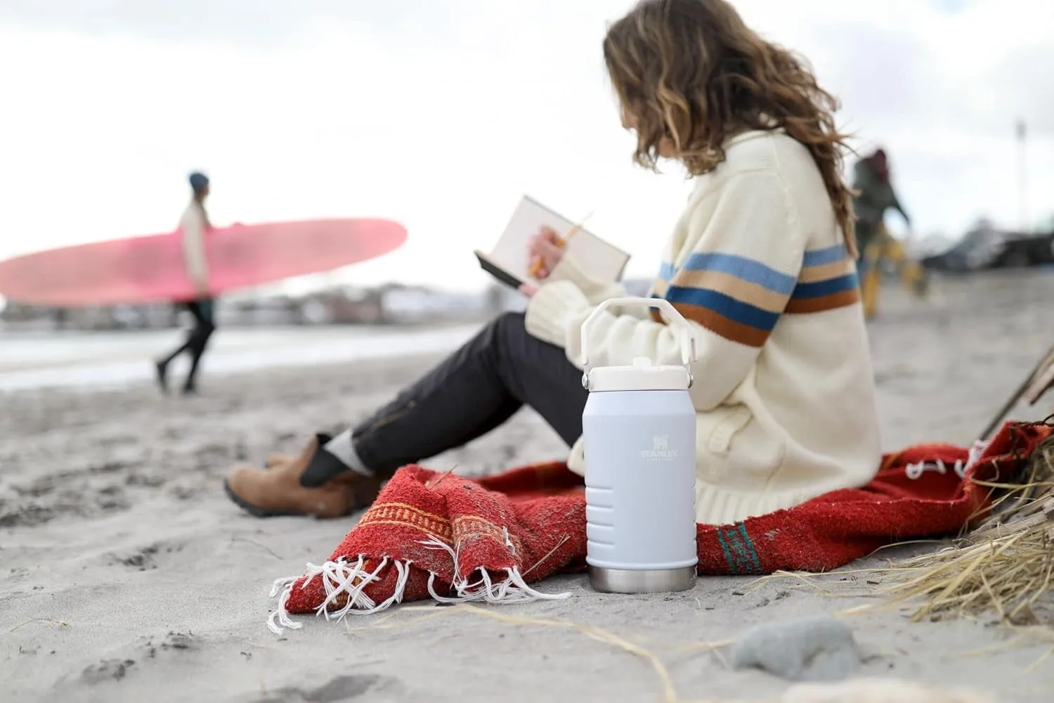 Stanley IceFlow Flip Straw Jug with Handle 64 oz| Twist On Lid and Flip Up Straw | Leak Resistant for Travel and Sports | Insulated Stainless Steel | BPA-Free |Cloud