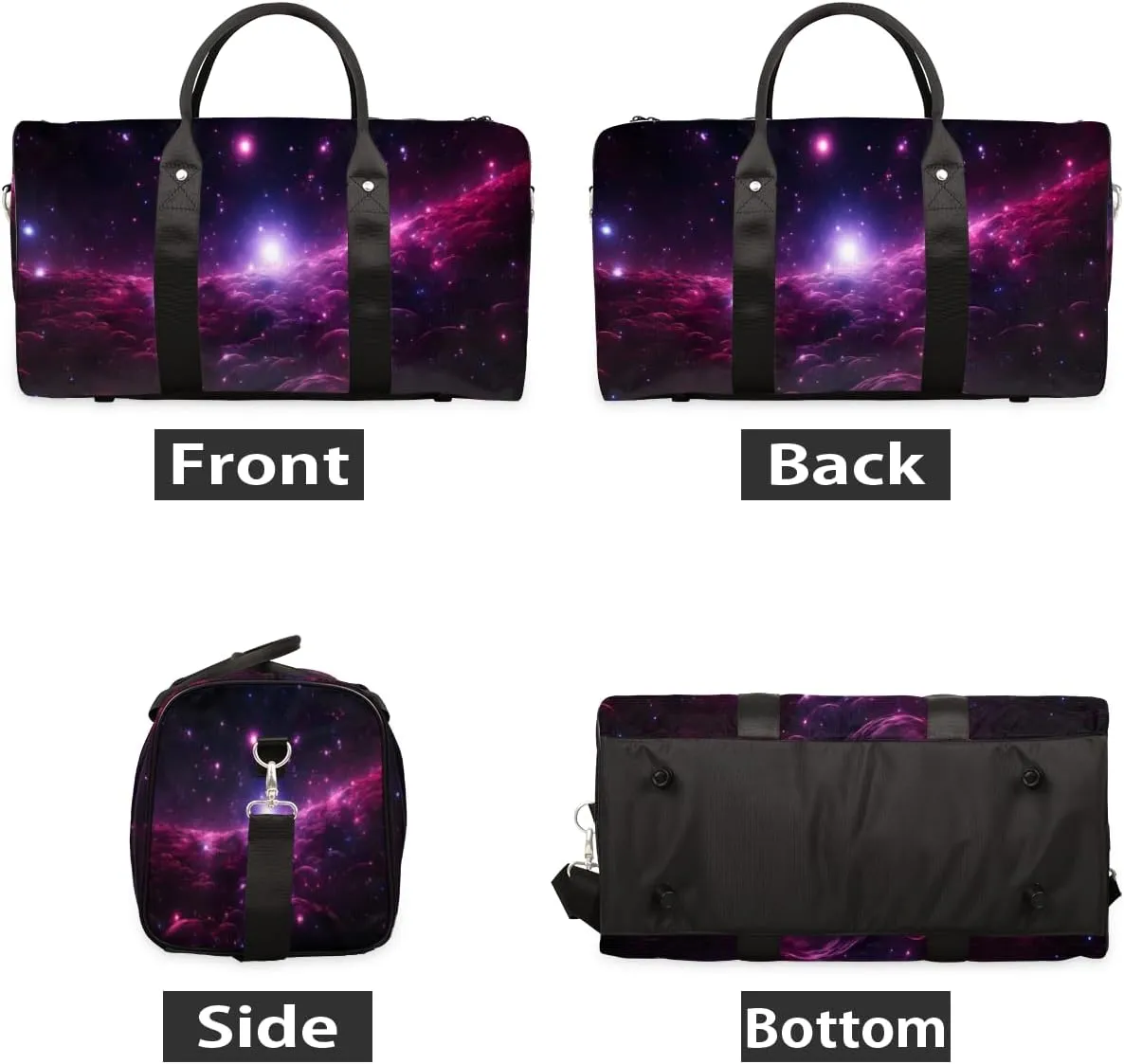 Starry Sky Travel Duffle Bag for Women Men Gym Duffel Foldable Bag Waterproof Weekender Universe Planet Duffle Tote