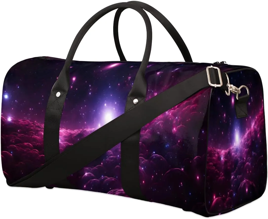 Starry Sky Travel Duffle Bag for Women Men Gym Duffel Foldable Bag Waterproof Weekender Universe Planet Duffle Tote