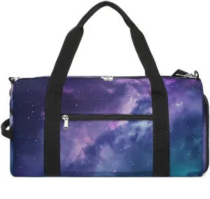 Stars Galaxies And Nebulas Sports Gym Bag for Men Women Travel Duffel Bag with Shoulder Strap