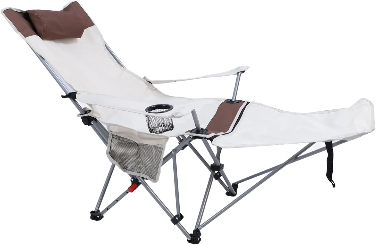 Steel Tube Camping Lounge Chair 900D Oxford Cloth 4 Position Adjustable Foldable Portable Reclining Camping Chair with Storage Bag for Outdoor Backpacking Beach /1955