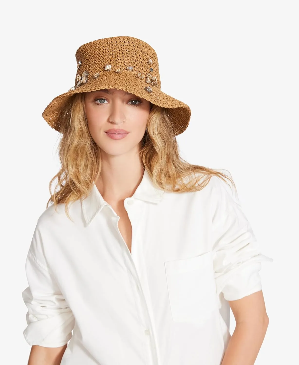 Steve Madden Women's Emmey Bucket Hat, Tan