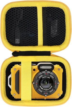 Storage Case Compatible with KODAK PIXPRO WPZ2 Rugged Waterproof Shockproof Dustproof Digital Camera (Black   Yellow Case)