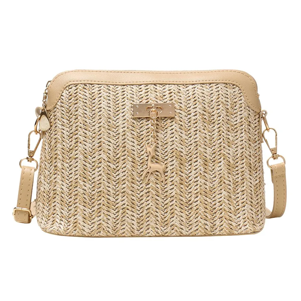 Straw Bags For Women Handmade Tassel Beach Bags Raffia Rattan Woven Handbags Female Vacation Crossbody Bags Clutch