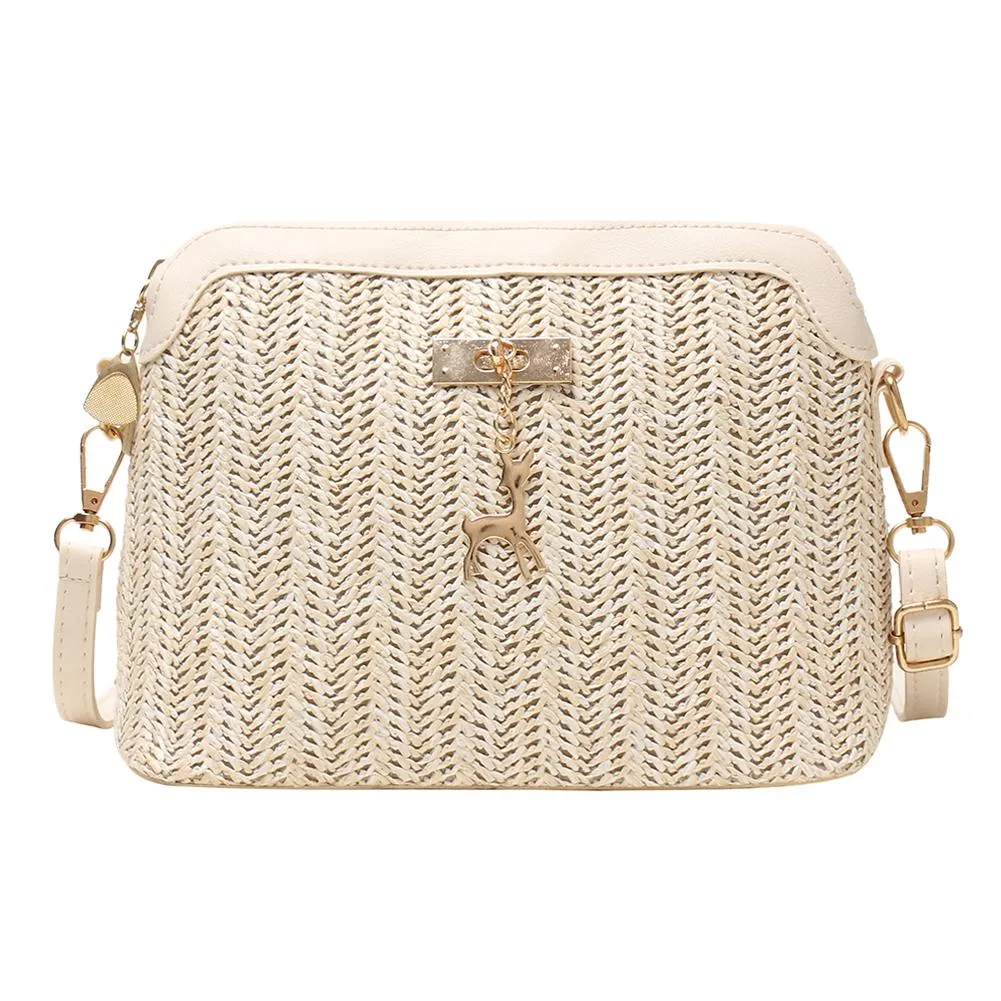 Straw Bags For Women Handmade Tassel Beach Bags Raffia Rattan Woven Handbags Female Vacation Crossbody Bags Clutch