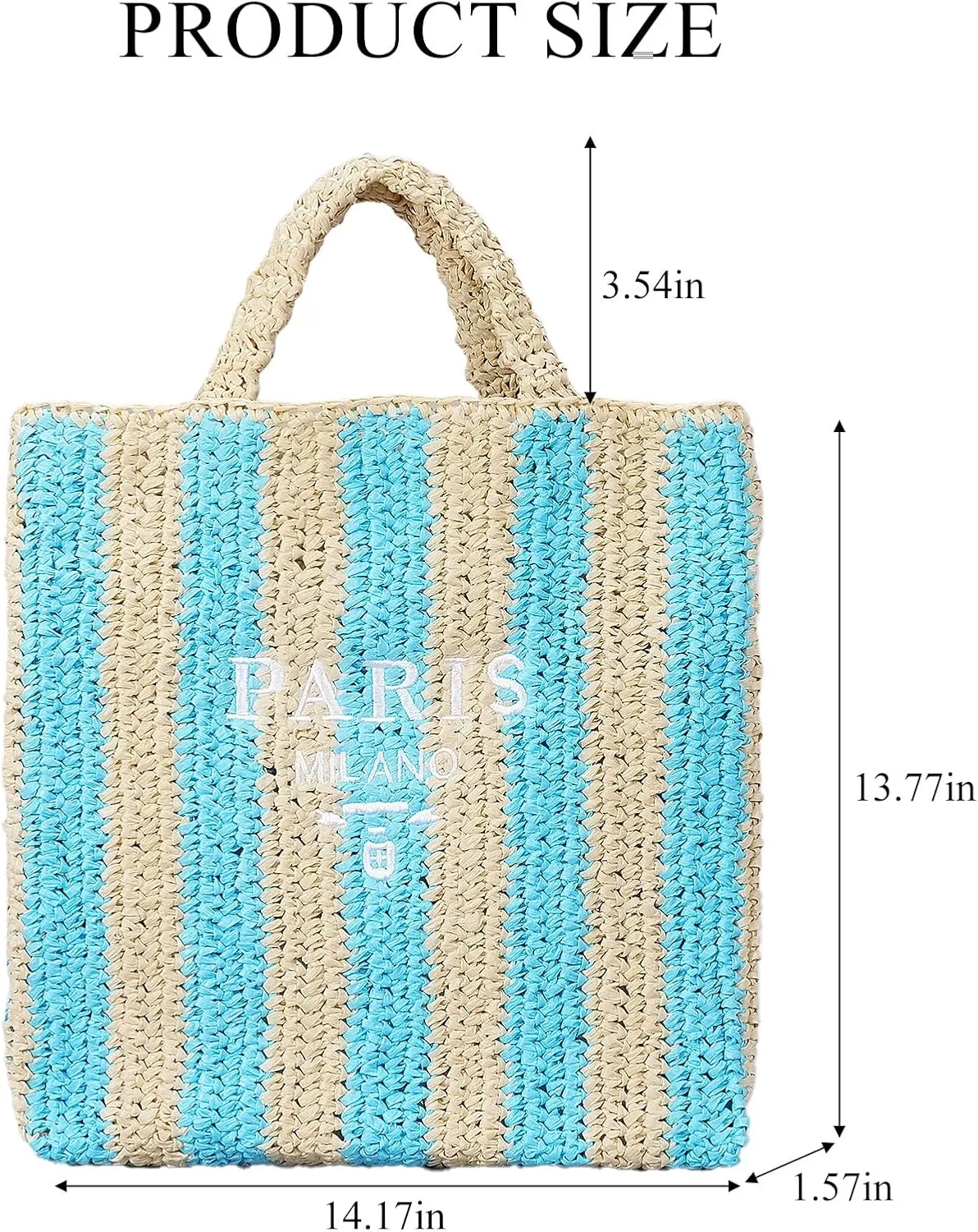 Straw Beach Bag for Women Summer Woven Tote Bag Packable Straw Purses and Handbags for Vacation Holiday