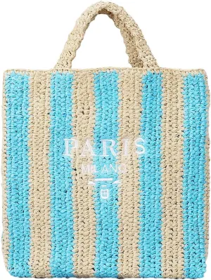 Straw Beach Bag for Women Summer Woven Tote Bag Packable Straw Purses and Handbags for Vacation Holiday