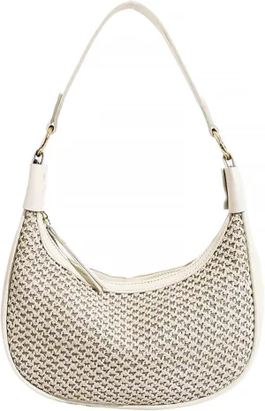 Straw Beach Shoulder Bags for Women Crescent Summer Woven Clutch Purse Vacation Handbags Underarm Hobo Tote Bag 2025