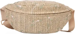 Straw Chest Bag, Straw Bag Beach Women Waist Pack Purse Casual Large Belt Bags Pouch Travel Phone Bag Fanny Packs Hip Pockets, Khaki, As Pictures Shown