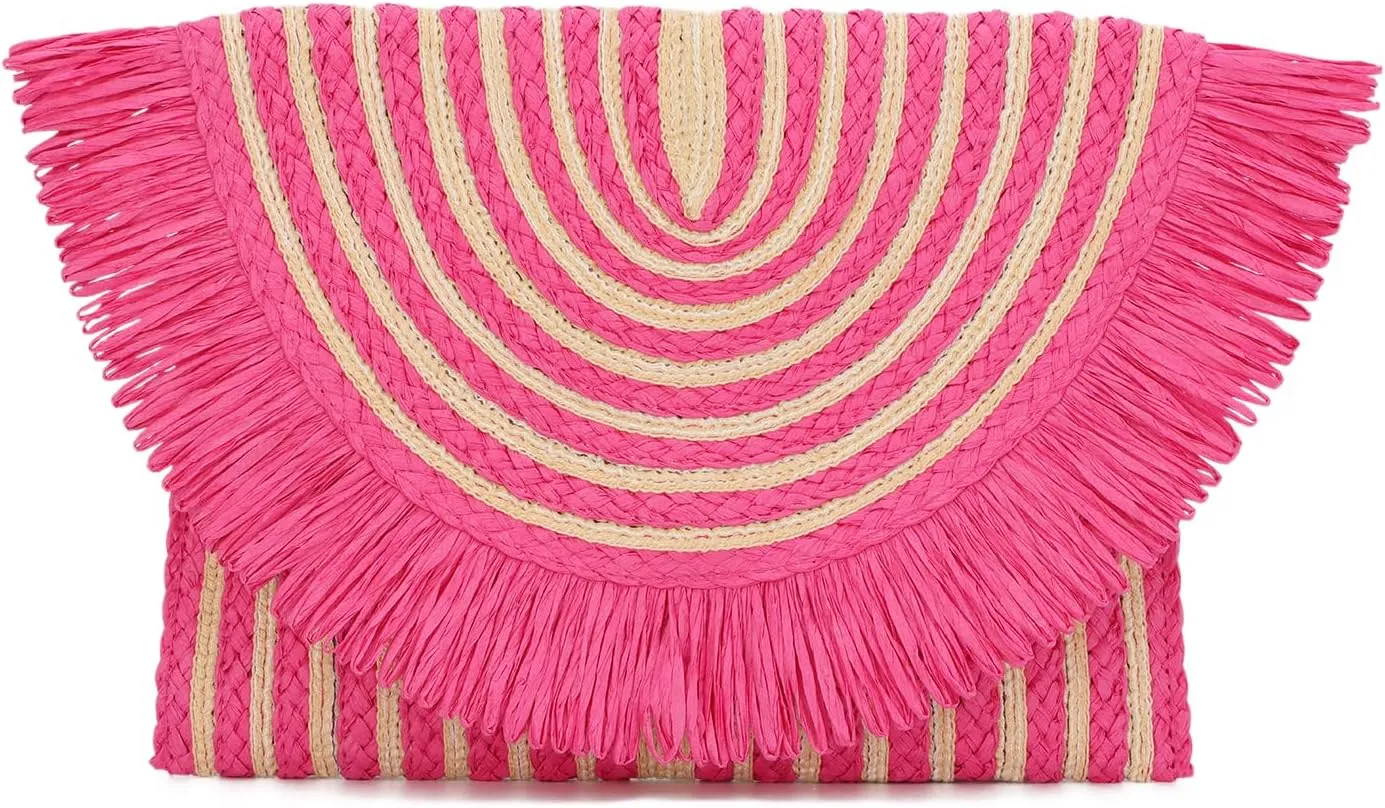 Straw Clutch Purse Bag for Women Summer Clutch Beach Purse Envelope Woven Purse Beach Clutch Bag