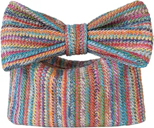 Straw Clutch Purses for Women Summer Handmade Bow Straw Purses and Handbags for Party Vacation,Summer Purse,Straw Purse
