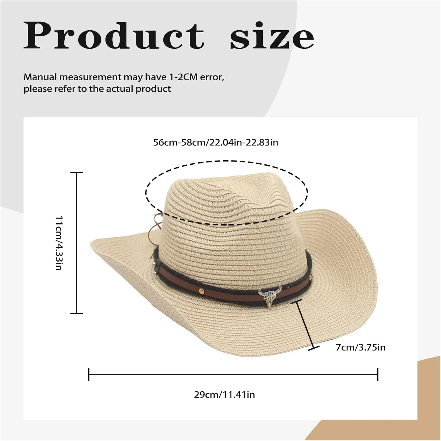 Straw Cowboy Hats Straw Cowgirl Hat for Women Men Wide with Shapeable Wide Brim Foldable Vacation Beach Sun Hat