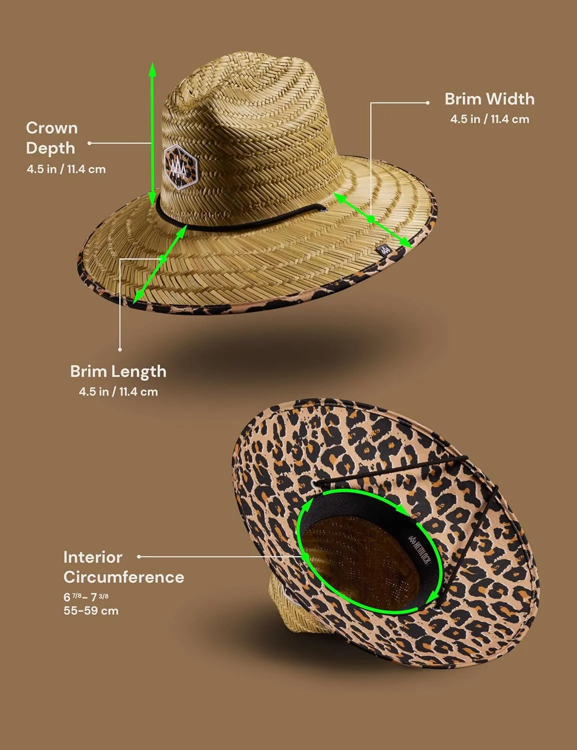 Straw Hat for Men & Women | Lifeguard Hat, Beach Hat & Sun Hat | UPF 50  Wide Brim for Sun Protection | One Size | Hemlock