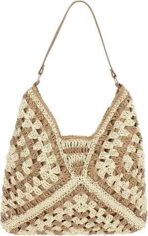 Straw Hobo Bags for Women Vintage Straw Tote Bag Summer Beach Shoulder Bag Designer Beach Bag Summer Handbag