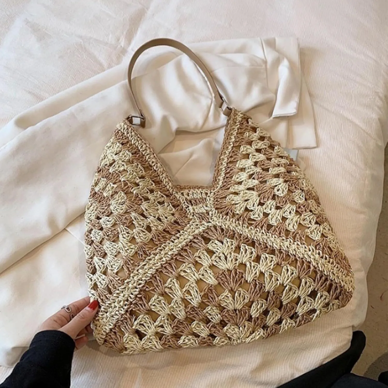 Straw Hobo Bags for Women Vintage Straw Tote Bag Summer Beach Shoulder Bag Designer Beach Bag Summer Handbag