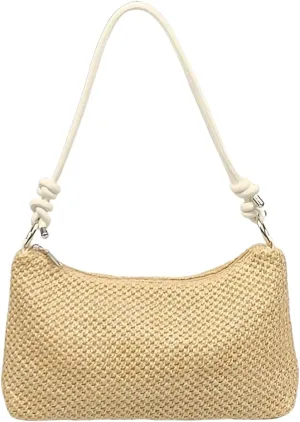 Straw Hobo Handbags for Women Fashion Woven Straw Shoulder Bag for Beach Holiday