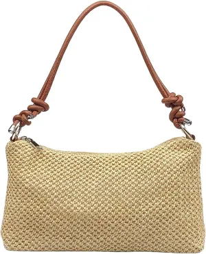 Straw Hobo Handbags for Women Fashion Woven Straw Shoulder Bag for Beach Holiday
