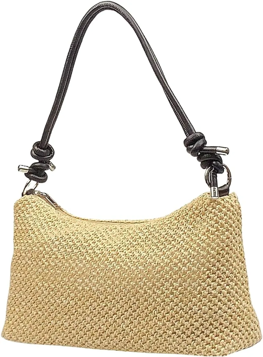 Straw Hobo Handbags for Women Fashion Woven Straw Shoulder Bag for Beach Holiday