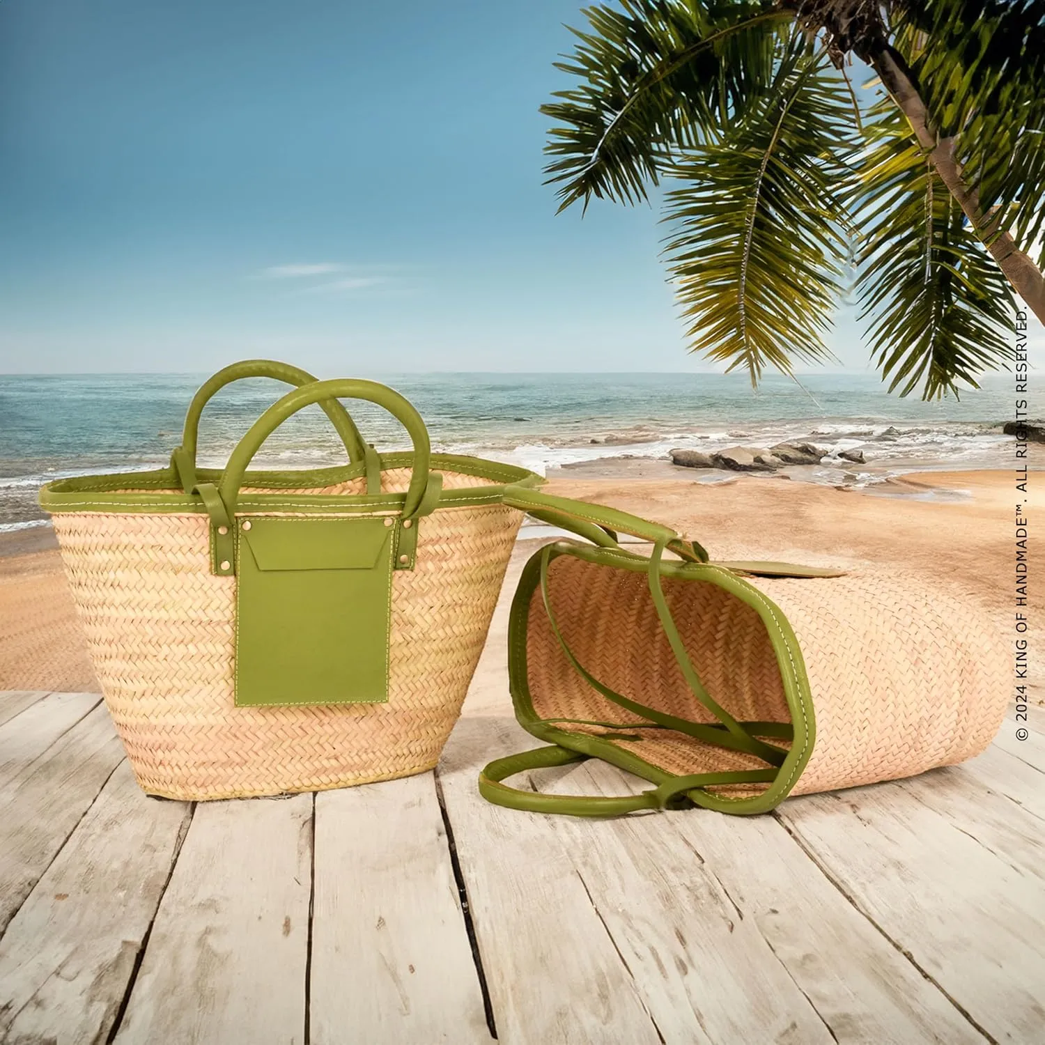 Straw Large Tote Bag Tote Beach Bag For Women - Stylish Beach Tote Bag For Travel, Vacation & Summer - Versatile French Market Basket, Picnic Basket, Straw Bag Durable& Spacious Straw Tote (Medium)