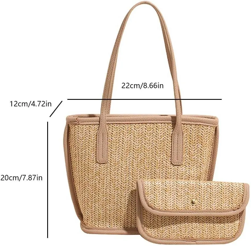Straw Purses for Women Cute Beach Bag Straw Tote Bags Summer Handbags for Beach Vacation
