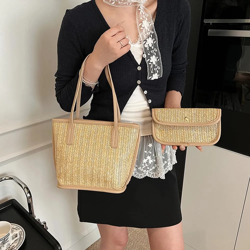 Straw Purses for Women Cute Beach Bag Straw Tote Bags Summer Handbags for Beach Vacation