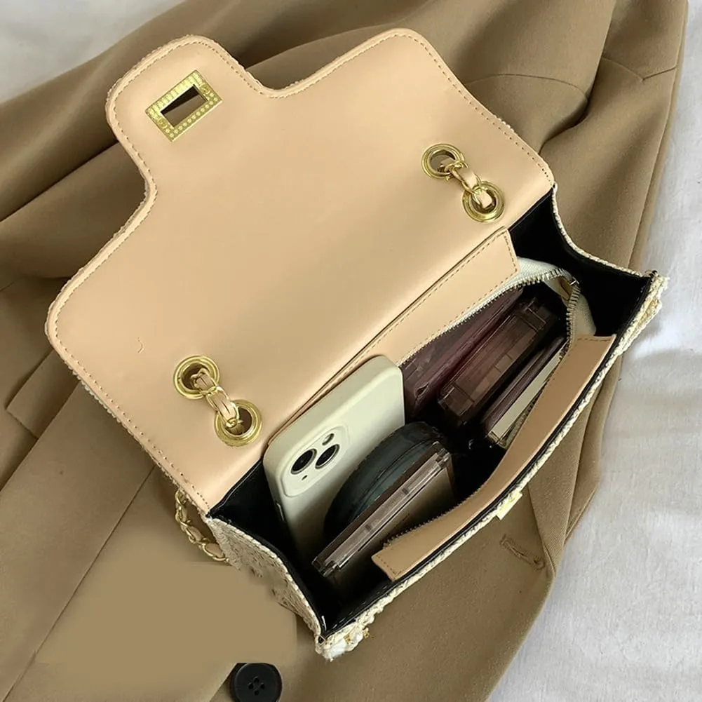 Straw Shoulder Bag Straw Beach Bags For Women Crossbody Bag For Travel Summer Rattan Purses Womens Casual Dating Handbag 2025