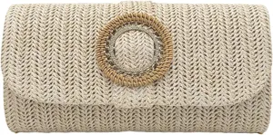 Straw Woven Clutch Purse 2025 Summer Boho Evening Handbag Chain Crossbody Bag Flap Envelope Vacation