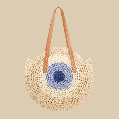 Straw Woven Tote Bag | Lucky