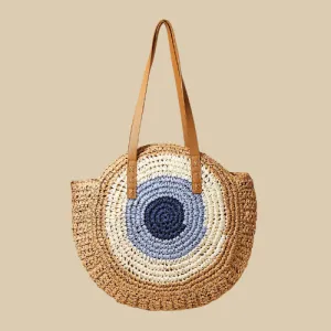 Straw Woven Tote Bag | Lucky