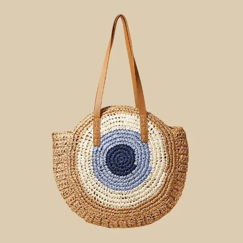 Straw Woven Tote Bag | Lucky