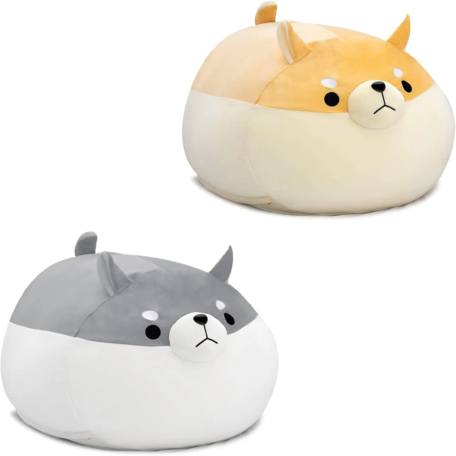 Stuffed Animal Storage Bean Bag Chair Cover for Kids Grey Shiba Inu Dog Bean Bag Chair for Girls X-Large Size Toy Organizer Cover Only Without Filling