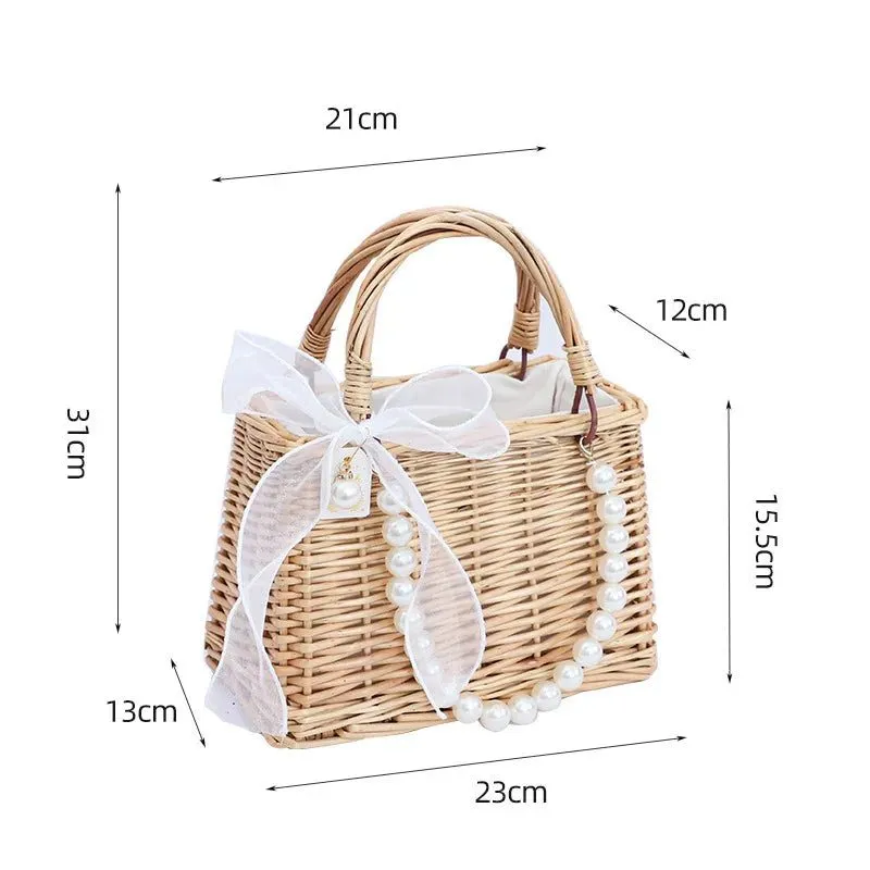 Stylish Rattan Straw Tote Handbags for Women