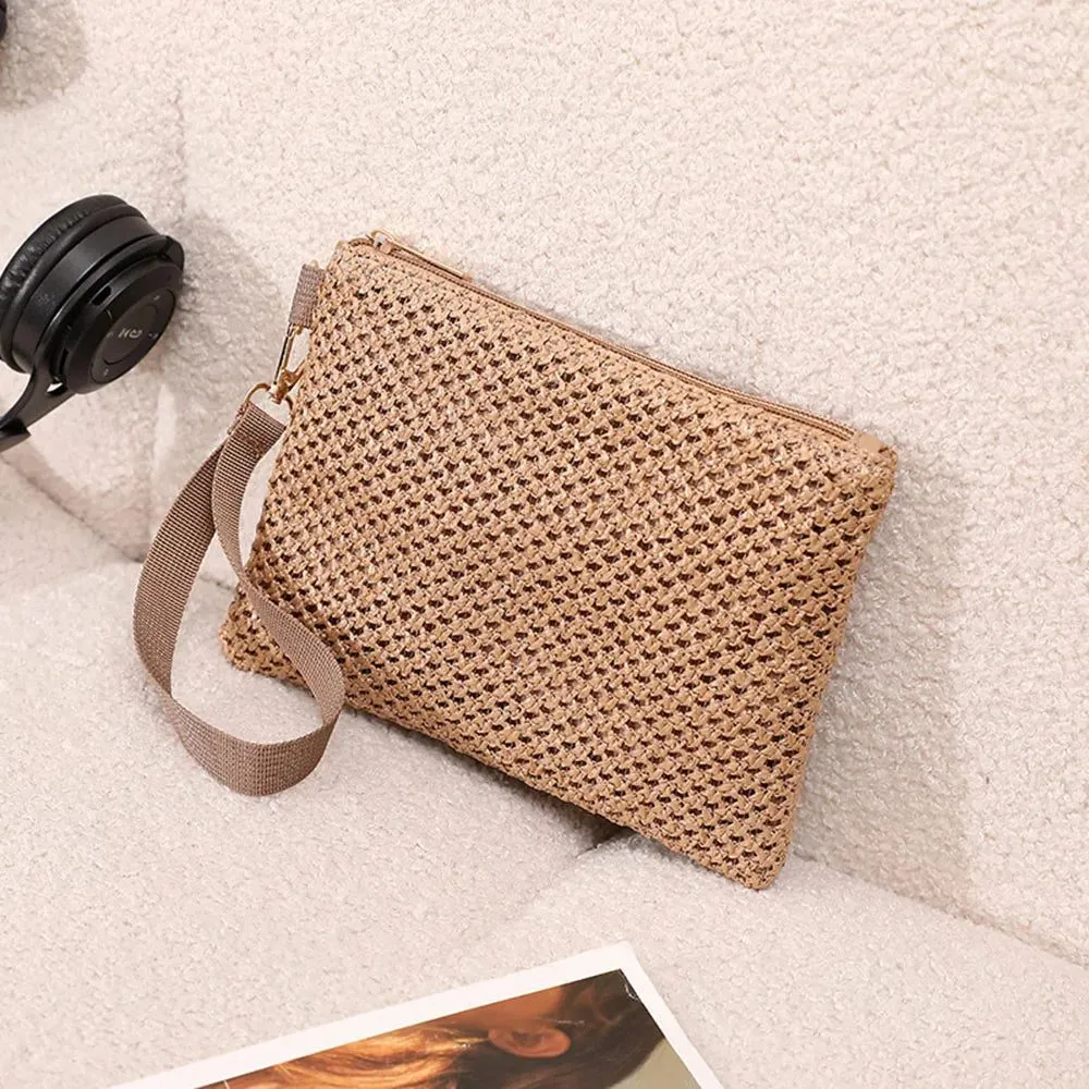 Stylish Straw Handbags with Wrist Straps