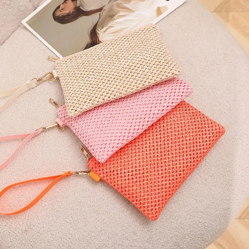 Stylish Straw Handbags with Wrist Straps