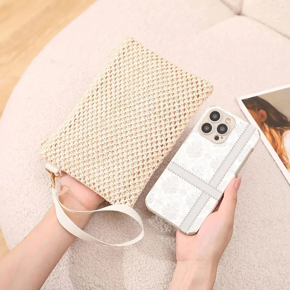 Stylish Straw Handbags with Wrist Straps