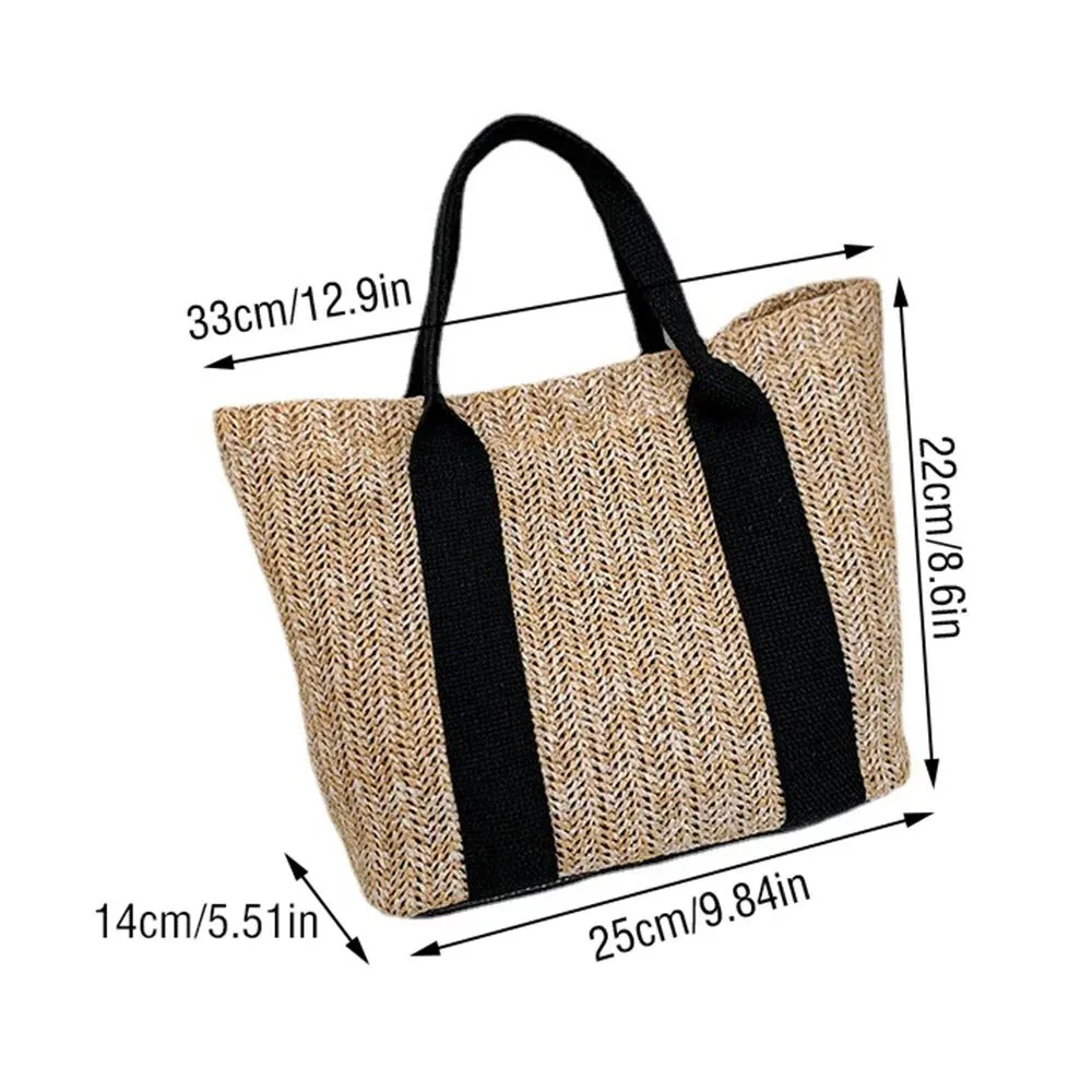 Stylish Straw Tote Bags with Leather Handles